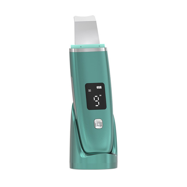C1 Ultrasonic Skin Scrubber with Charging Base Deep Cleansing Facial Skin Purifier Beauty Tool  - Green
