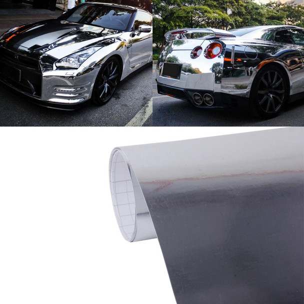 1.52m  0.5m Electroplating Car Auto Body Decals Sticker Self-Adhesive Side Truck Vinyl Graphics(Silver)