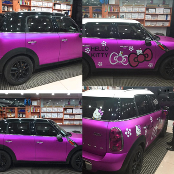 1.52m  0.5m Electroplating Car Auto Body Decals Sticker Self-Adhesive Side Truck Vinyl Graphics(Magenta)