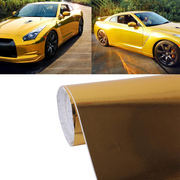 1.52m  0.5m Electroplating Car Auto Body Decals Sticker Self-Adhesive Side Truck Vinyl Graphics(Gold)