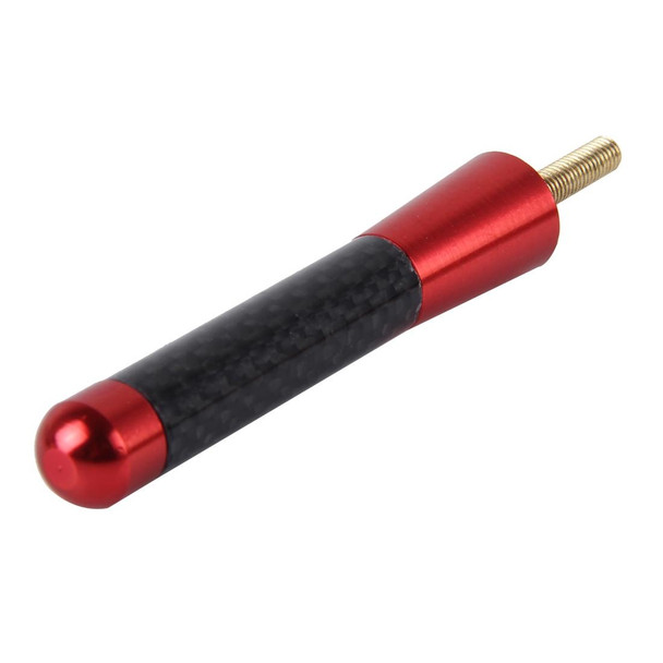 Carbon Fiber Aluminum Short Antenna Polished Universal Screws Base(Medium Size) (Red)