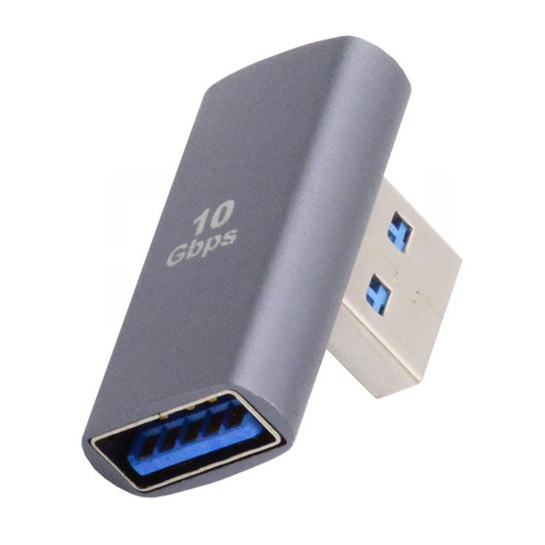 U3-018-LP 10Gbps USB3.0 Male to Female Power Data Transfer Adapter 90 Degrees Left Angled Type Connector