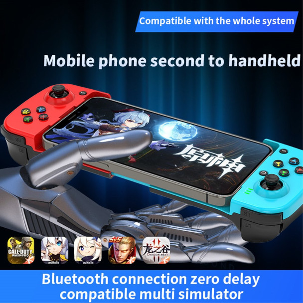 D3 Stretchable Wireless Controller for Nintendo Switch, PS4 Left  /  Right Joystick Bluetooth Gamepad with Receiver Portable Game Handle (Universal Version) - Red  /  Blue