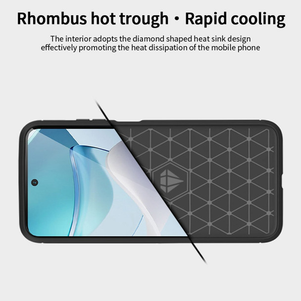 MOFI JK TPU Series-1 for Motorola Moto G 5G (2023) Shockproof Smartphone Case Carbon Fiber Brushed TPU Phone Back Cover - Black