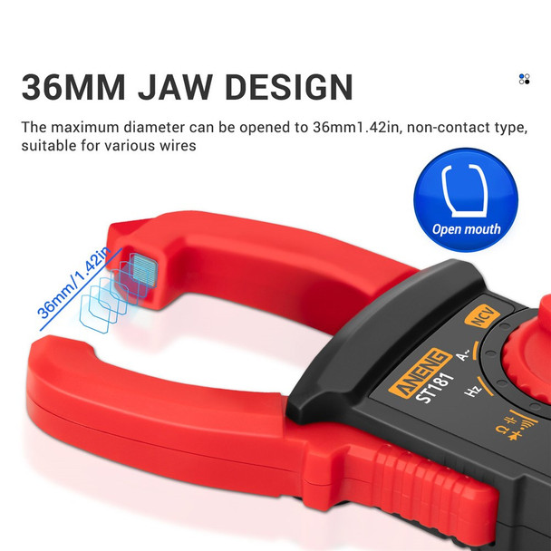 ANENG ST181 Digital Clamp Meter DC/AC Current 4000 Counts Multimeter Ammeter Voltage Capacitance Ohm Tester