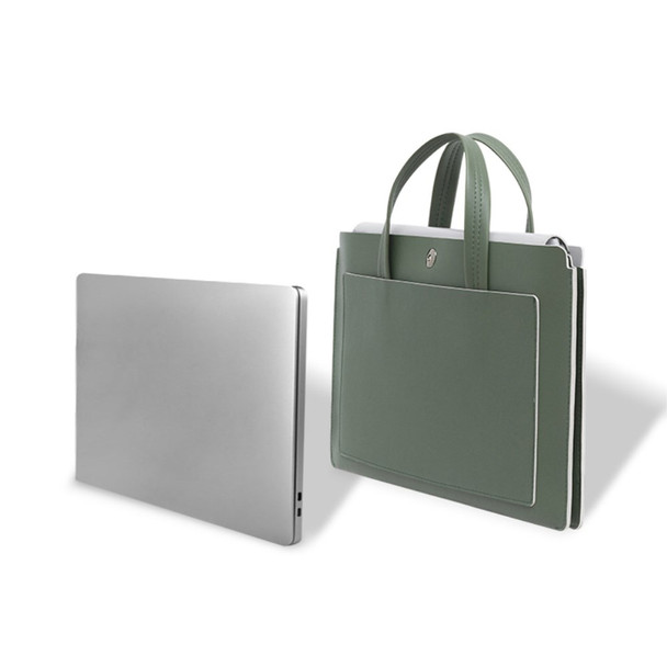 CARTINOE Leather Laptop Bag Laptop Sleeve Bag Tote Bag Hand Bag for 15.6-Inch Laptops - Green