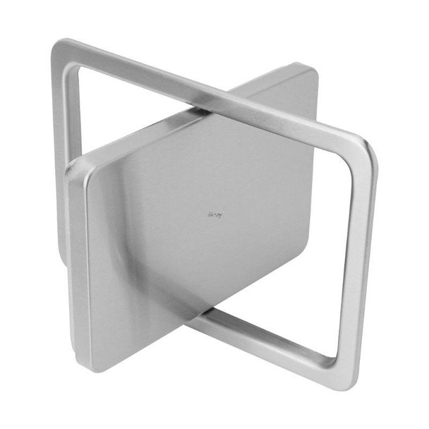 Embedded Type Stainless Steel Swing Cover Flip Kitchen Countertop Trash Can Lid  Cap, Size:Square 16.2x22.7cm(Silver)