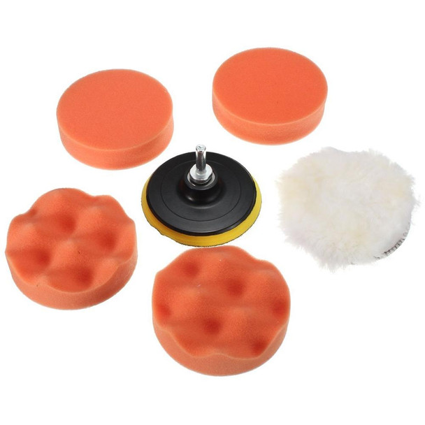 7 in 1 Buffing Pad Set Thread Auto Car Polishing Pad Kit for Car Polisher, Size:5 inch