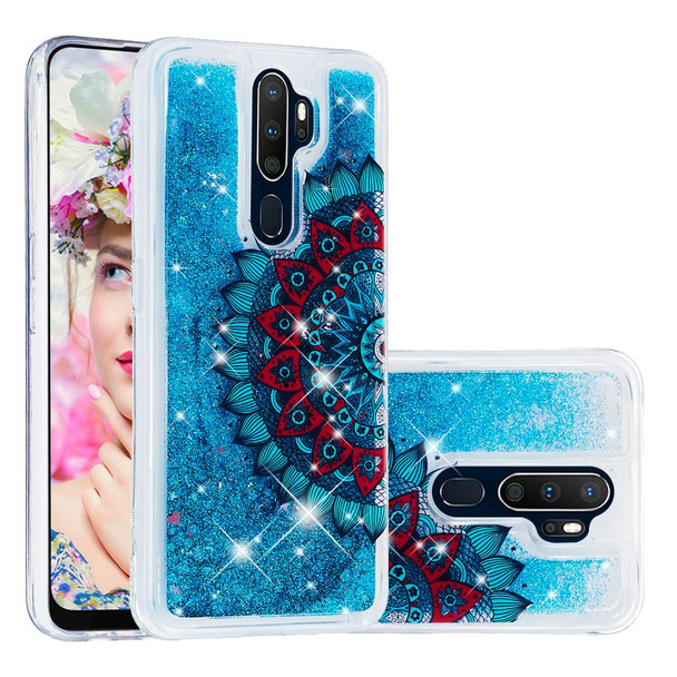 Pattern Printing Glitter Powder Sequins TPU Case for OPPO A5 (2020)/A9 (2020)/A11x - Mandala Flower