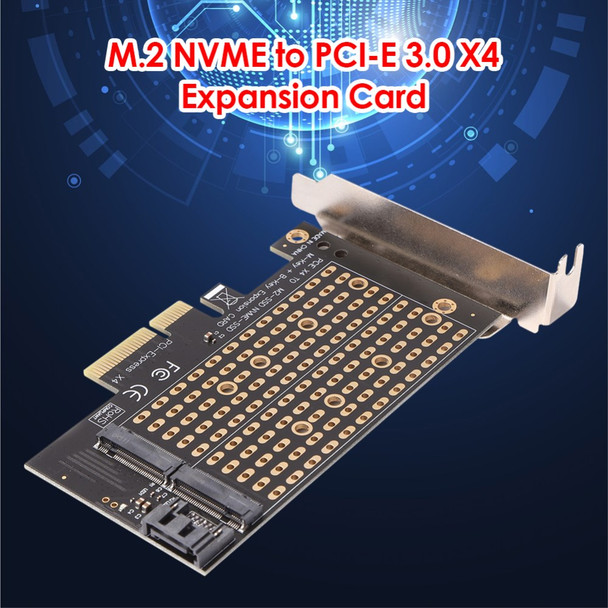 M.2 NVMe to PCIE Adapter 3.0 X4 SATA M + B Key NGFF SSD to PCI-E Expansion Card