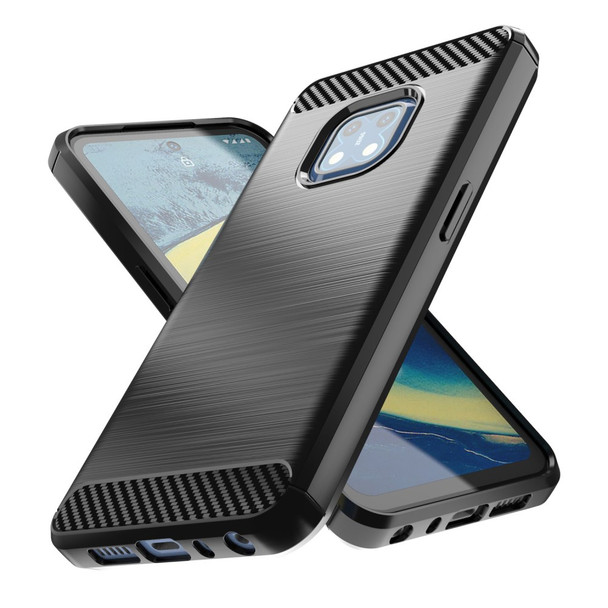 1.8mm Carbon Fiber Texture Brushed Surface TPU Case Freely Twisted Super Thin Phone Cover for Nokia XR20 - Black