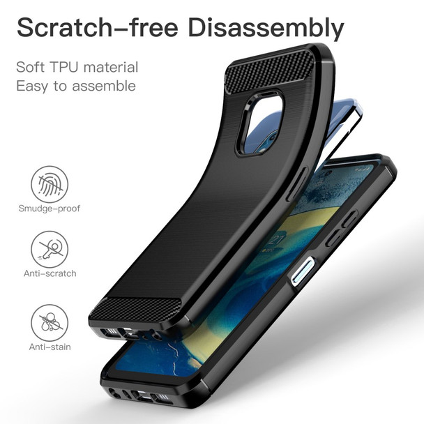 1.8mm Carbon Fiber Texture Brushed Surface TPU Case Freely Twisted Super Thin Phone Cover for Nokia XR20 - Black