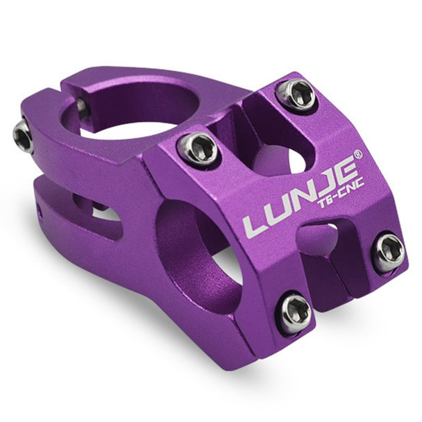 LUNJE XT-A089-2 Aluminum Alloy MTB Bike Stem Hollow Bicycle Handlebar Stem, 25.4mm - Purple