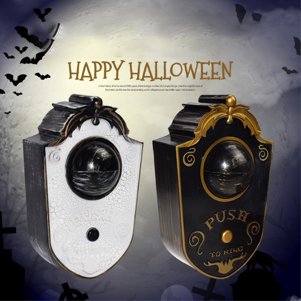 Novelty Halloween Door Decoration Horror Props Creepy Eye Doorbell Home Bar Scary Rotating Eye Doorbell - Black