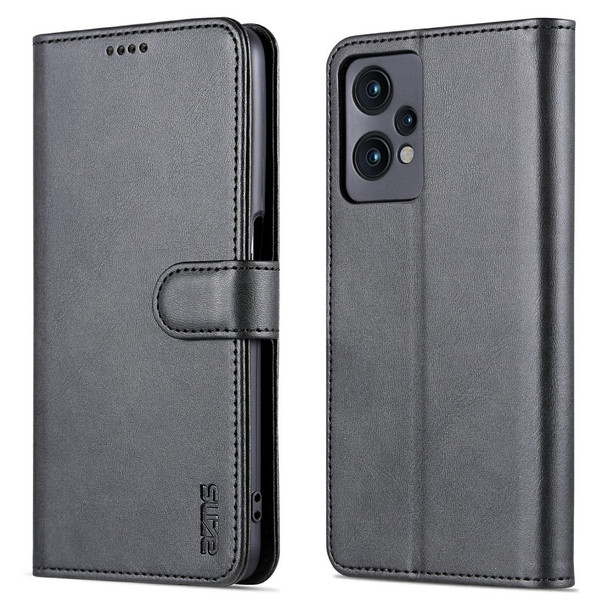 AZNS For Oppo K10x 5G / OnePlus Nord CE 2 Lite 5G / Realme 9 Pro 5G / Realme V25 Phone Case PU Leather Magnetic Flip Cover Stand Wallet - Black