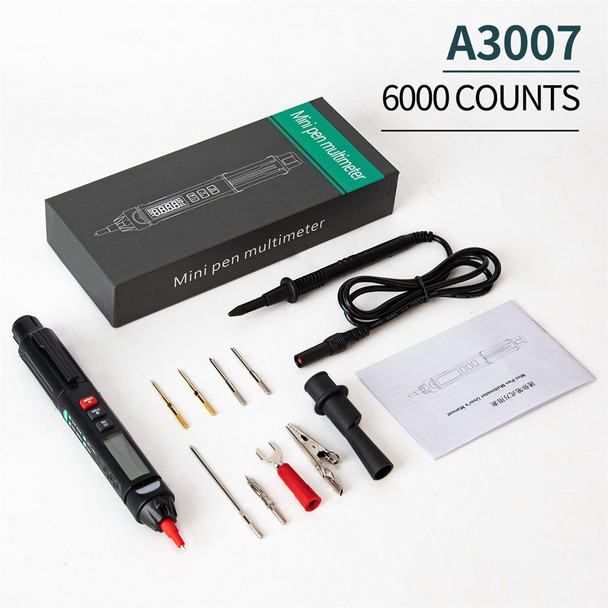 ANENG A3007 Smart Pen Type Multimeter with LCD Digital Display 6000 Counts Non-Contact AC/DC Voltage Resistance Test Tool