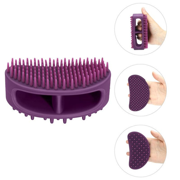 Pet Cleaning Silicone Bath Brush Pet Massage Cleaning Brush(Purple)