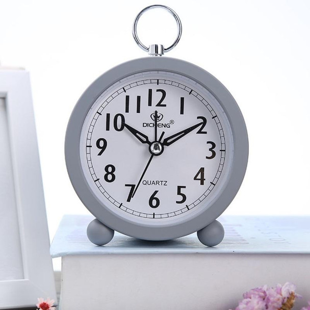 2 PCS Office Home Round Alarm Clock Student Watch Gift(Grey)