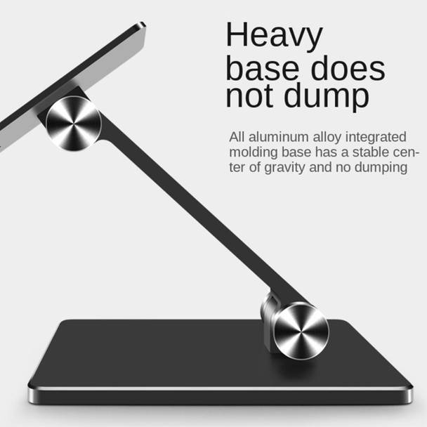 MT-134 Aluminum Alloy Adjustable Tablet Stand Desktop Anti-slip Folding Holder for iPad/Huawei/Samsung - Grey