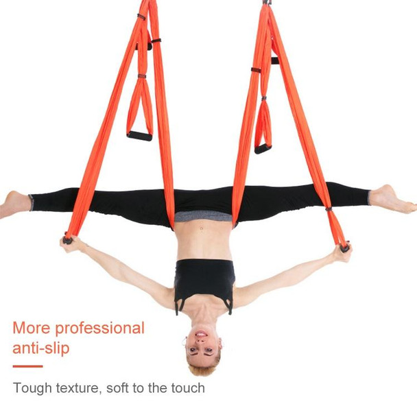 6 Handles Bodybuilding Handstand Inelasticity Aerial Yoga Hammock(Black)