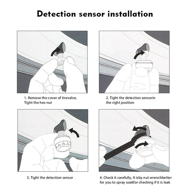 Solar TPMS Wireless Car Tire Pressure  Monitoring System with 4 External Sensors