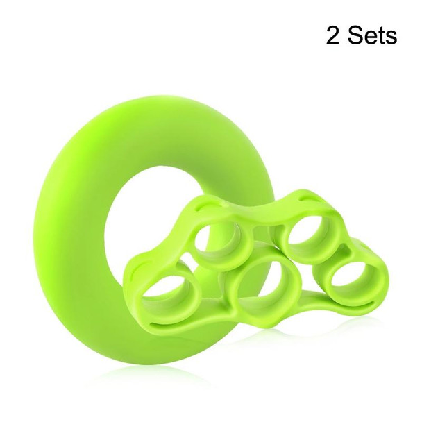 2 Sets Fitness Finger Sports Silicone Rally Grip Set(Green)