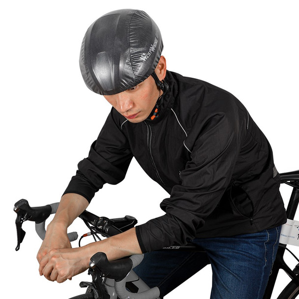 WEST BIKING YP0708080 Ultralight Bicycle Helmet Cover Waterproof Reflective Dustproof Rain Cover - Grey