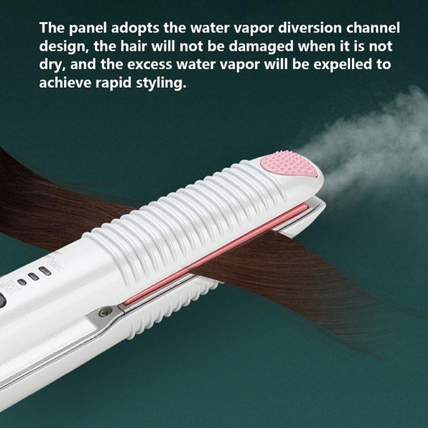 2 In 1 Electric Splint Hair Curling Wireless Hair Straightener(Pearl White)