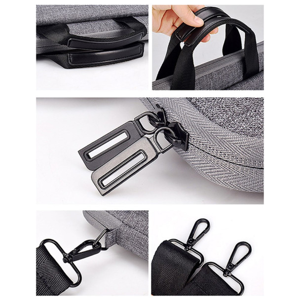 ST08 Business Briefcase Laptop Carrying Handbag Notebook Liner Shoulder Bag for 13.3 Inch Notebook - Dark Grey