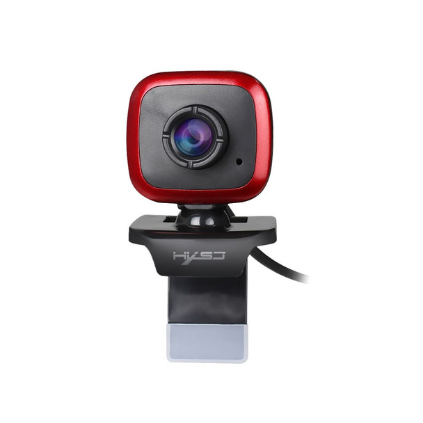 HXSJ A849 480P USB Computer Camera Broadcast Video Conference Webcam with Microphone - Black/Red