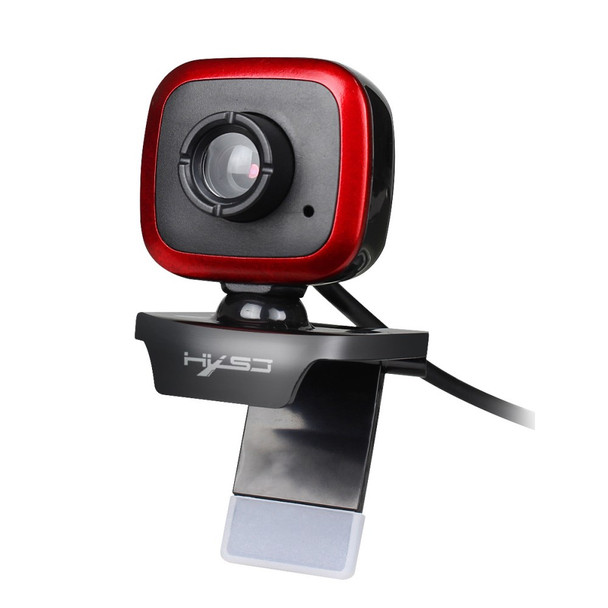 HXSJ A849 480P USB Computer Camera Broadcast Video Conference Webcam with Microphone - Black/Red