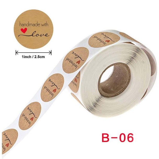 10 PCS Kraft Paper Sealing Stickers Handmade Baking Labels Holiday Gift Packaging Decoration, Size: 2.5cm/1inch(B-06)