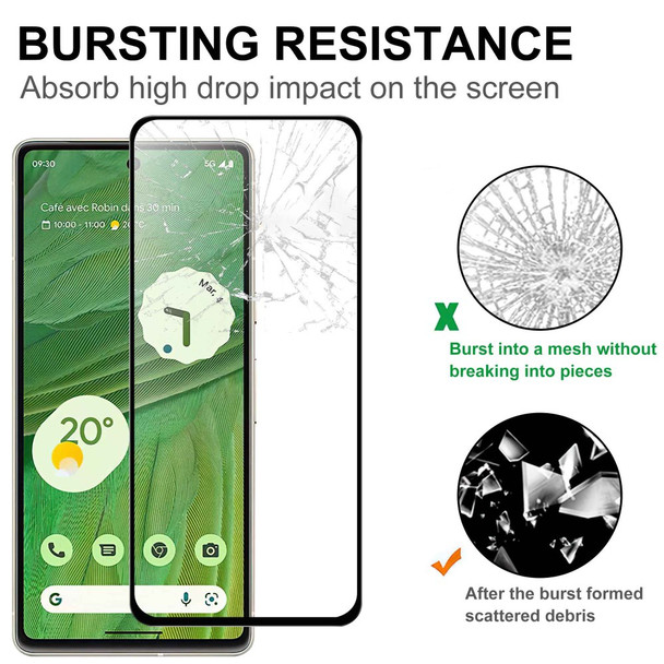 For Google Pixel 7 5G Anti-explosion AGC Glass Full Screen Protector HD Clear Full Glue Black Edge Tempered Glass Film