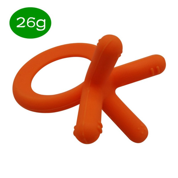 BPA Free Safe Flexible Silicone Baby Chewable Teether - Orange