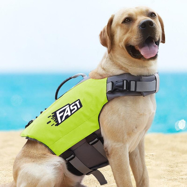 Reflective Printed Pet Dog Life Jacket Swimsuit, Size: L(Fluorescent Green)