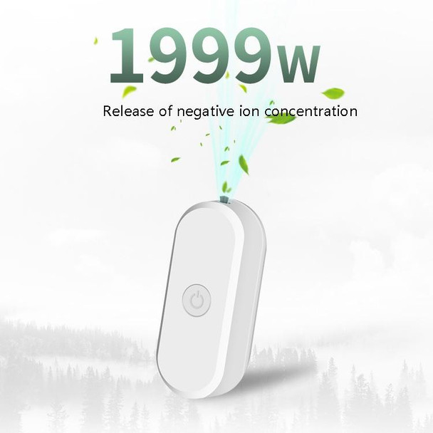 EP206 Hanging Neck Negative Ion Necklace Air Purifier(White)