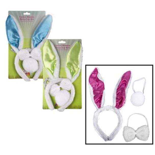 Easter Bunny Ears, Tail & Bowtie 3PC