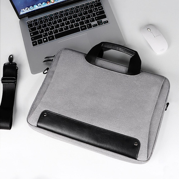 DJ08 Shockproof Laptop Bag 14.1-15.4 inch Shoulder Handbag Notebook Sleeve Carrying Case Pouch - Grey