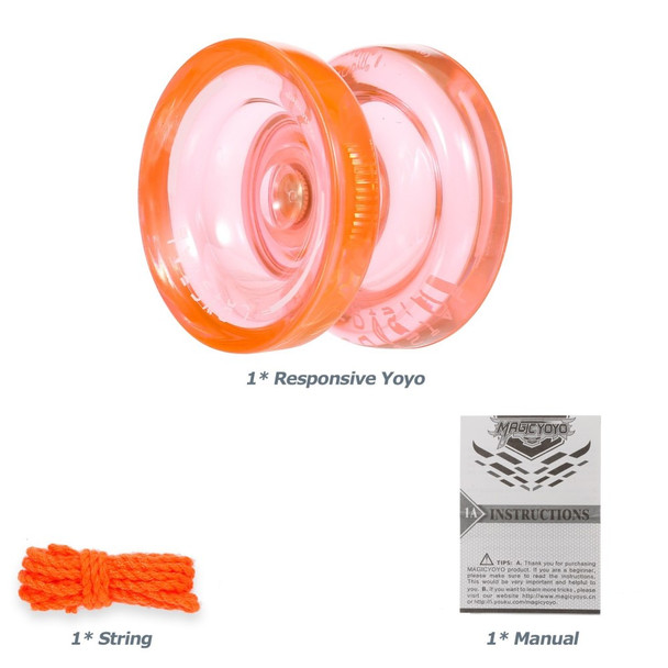 MAGICYOYO K2P Responsive Yoyo Narrow Bearing Steel Axle ABS Body Looping Play Kids Beginner Yoyo - Orange