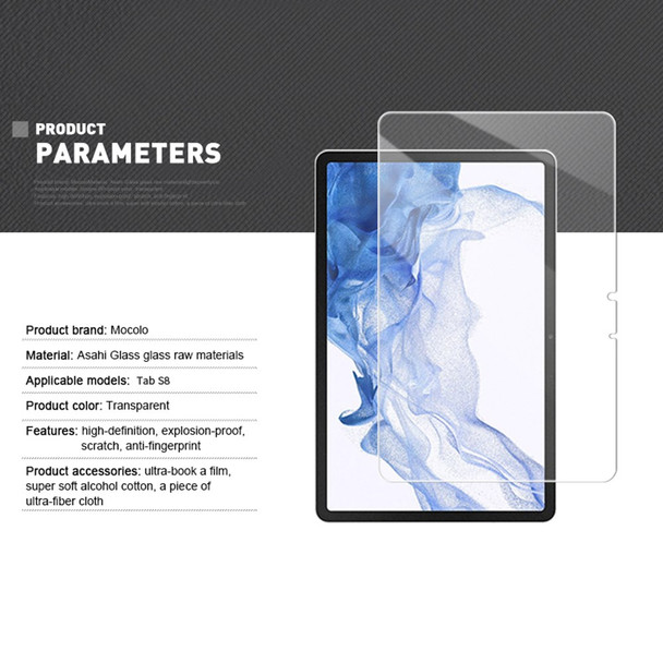 MOCOLO For Samsung Galaxy Tab S9 / S7 / S8 2.5D Arc Edge Ultra Clear Full Glue Full Size Tempered Glass Screen Protector