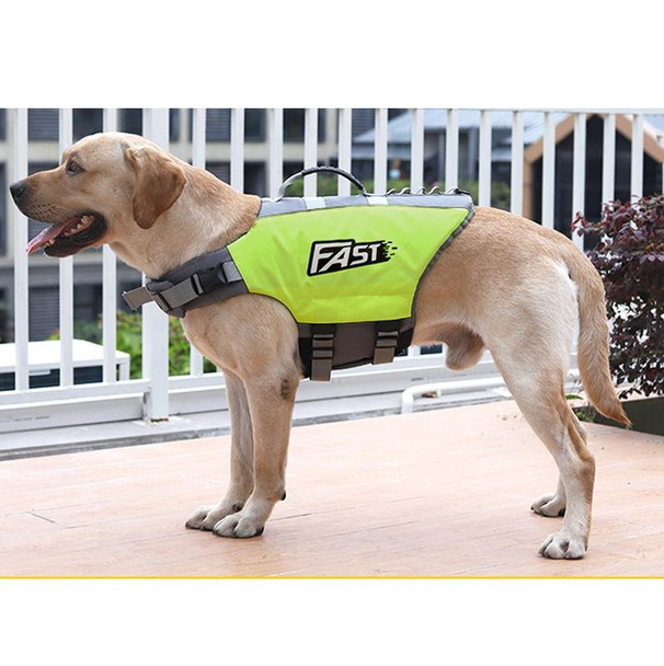 Reflective Printed Pet Dog Life Jacket Swimsuit, Size: M(Fluorescent Green)