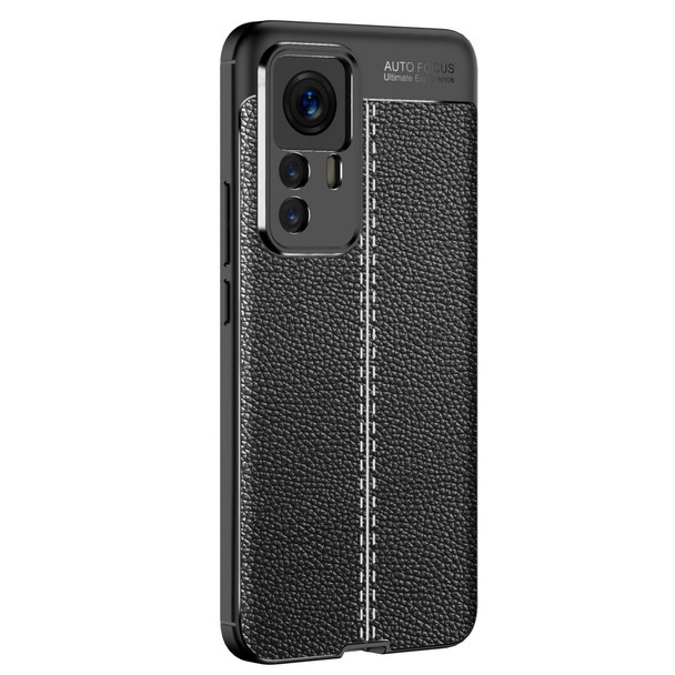 TPU Case for Xiaomi 12T 5G / 12T Pro 5G / Redmi K50 Ultra 5G, Litchi Texture Protective Phone Back Protector Cover - Black