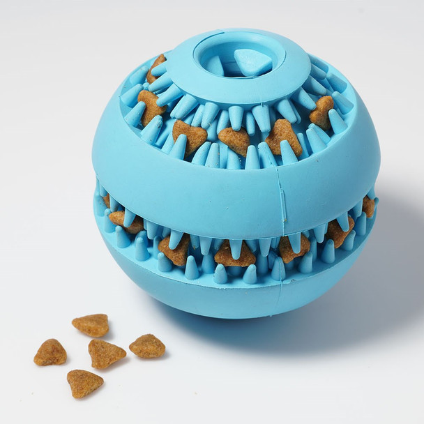 Natural Rubber Round Ball Pet Food Dispensing Treat Toy Dog Teeth Cleaning Chewing Bite Toy