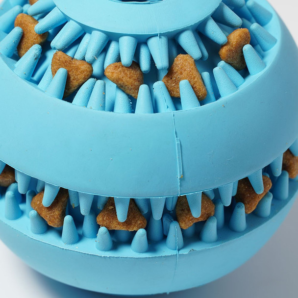 Natural Rubber Round Ball Pet Food Dispensing Treat Toy Dog Teeth Cleaning Chewing Bite Toy