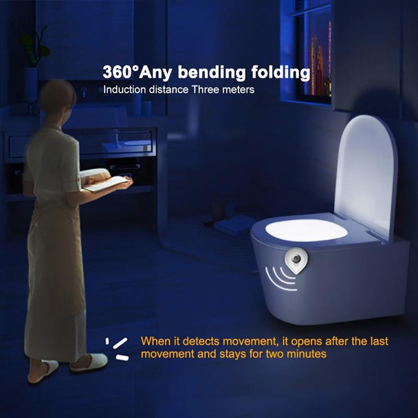 1705 Toilet Light Human Body Induction Night Light LED Toilet Night Light(8 Color)