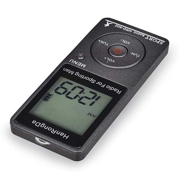 HRD-602 Digital Display FM AM Mini Sports Radio with Step Counting Function (Black)