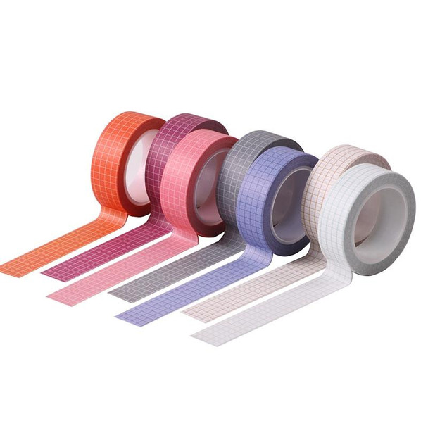 10 PCS Simple Manual Decorative Stickers Plaid Material Tape(FG-03)