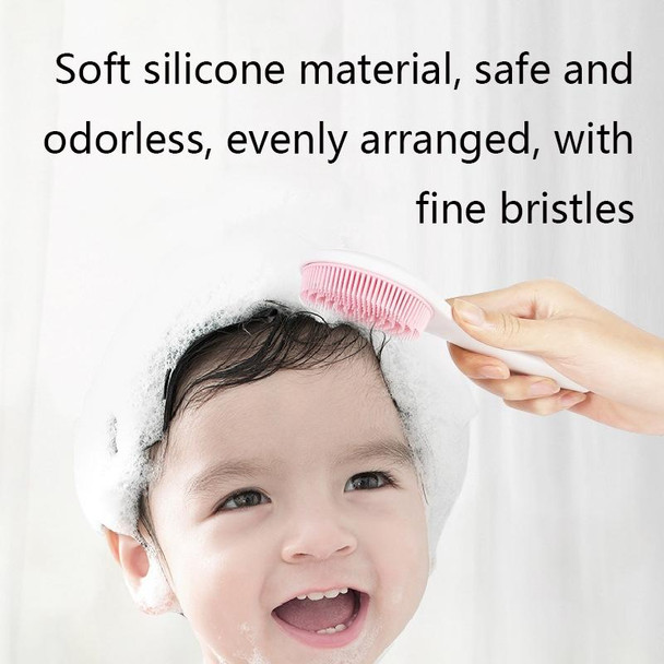 Baby Silicone Shower Massage Brush Multifunctional Shampoo Brush with Comb(Blue)