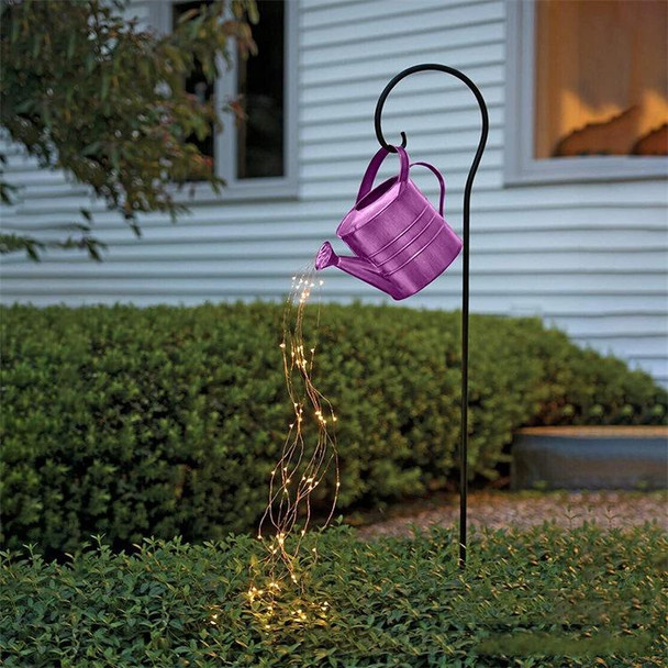 Solar Kettle Copper Wire Light String Garden Decoration Light(Purple)