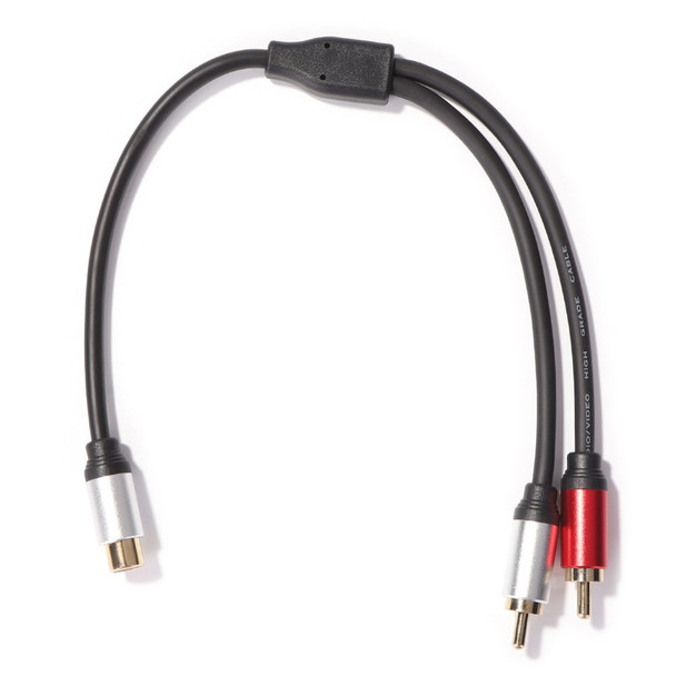 1RCA Female to 2RCA Male Audio Cable Adapter for Speaker DVD TV Laptop Portable RCA Audio Y Splitter Cable